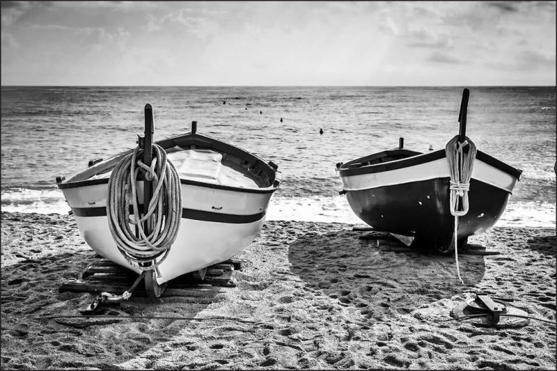 Fototapeta Plaża i łodzie