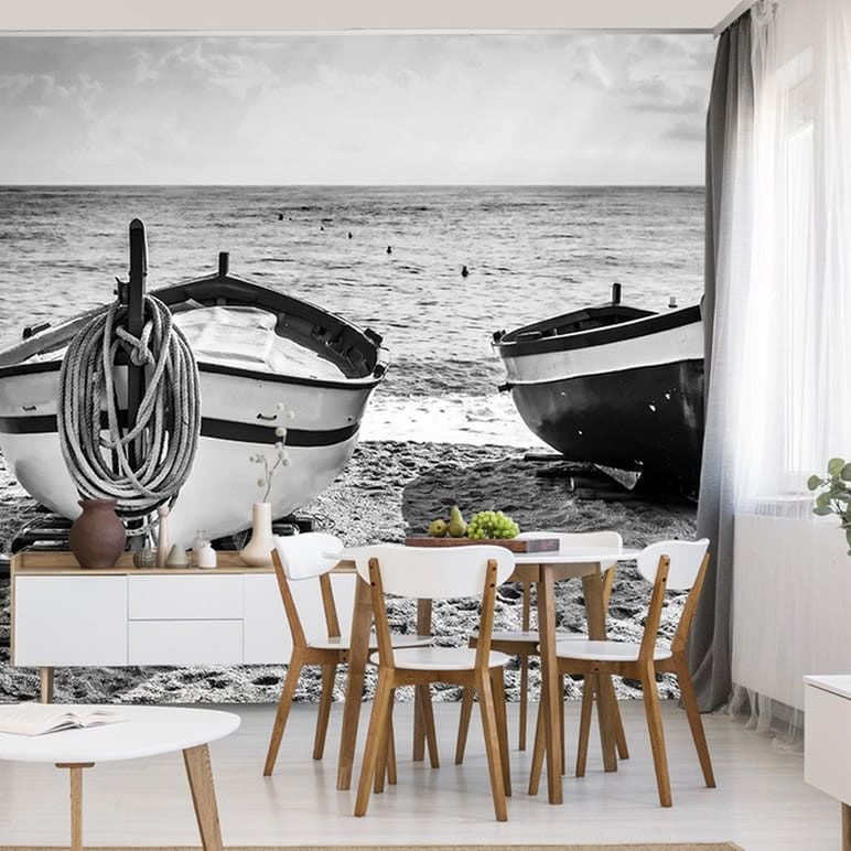 Fototapeta Plaża i łodzie