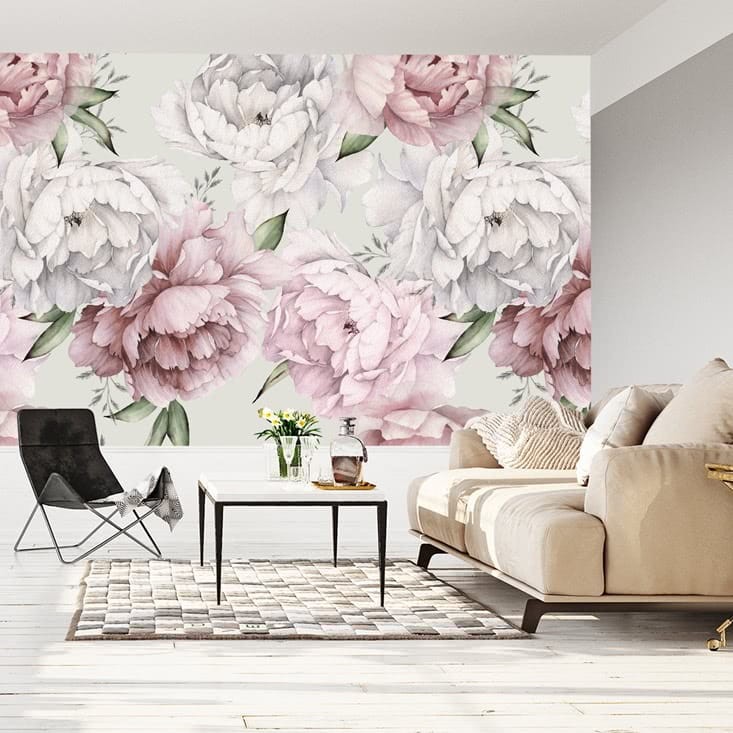 Fototapeta Kwiaty peonie w pastelowych barwach