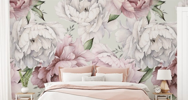 Fototapeta Kwiaty peonie w pastelowych barwach