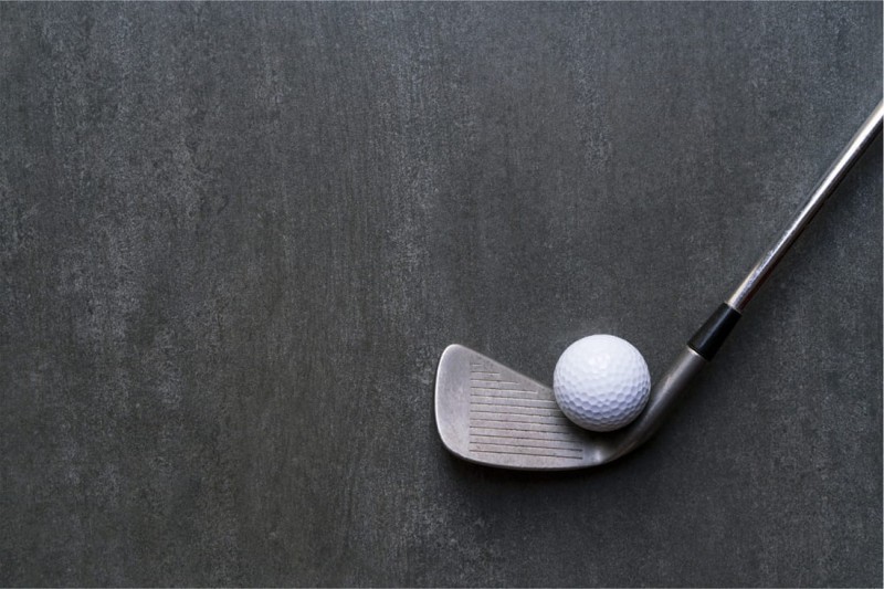 Fototapeta Piłka golfowa z kijem