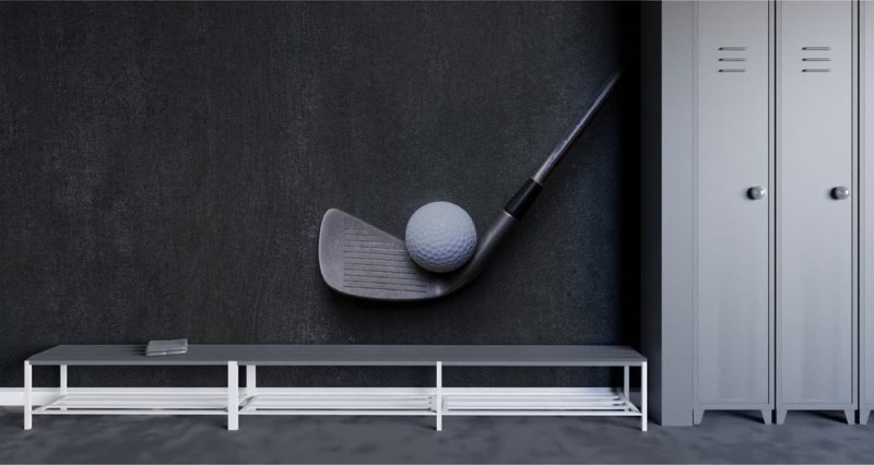 Fototapeta Piłka golfowa z kijem