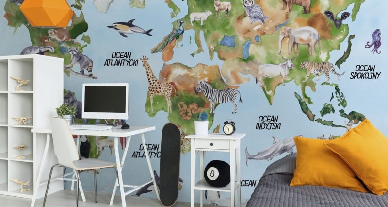 Fototapeta Akwarelowa mapa świata
