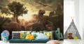 Fototapeta Dinozaury o zachodzie słońca