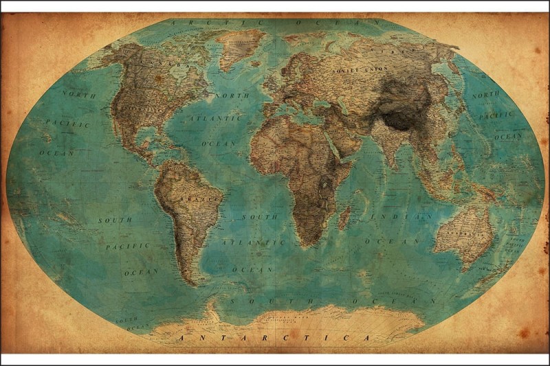 Fototapeta Stara mapa świata