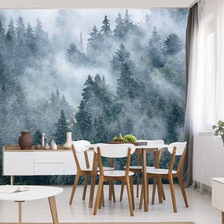 Fototapeta Mglisty las w górach