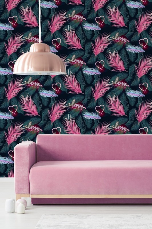 Tapeta papierowa w tropikalne motywy botaniczne