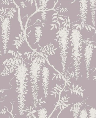 Fioletowa tapeta z motywem roślinnym wisteria