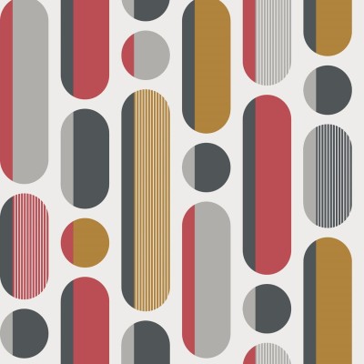 Tapeta ze wzorem geometrycznym w stylu retro na białym tle