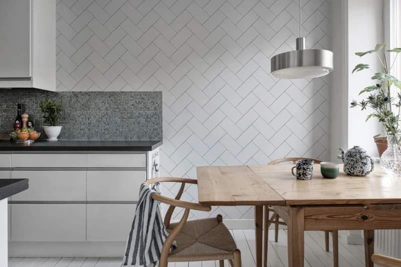 Fototapeta z motyw białej jodełki