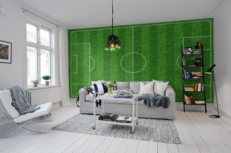 Fototapeta czarno-biała z piłkarzami dla fanów futbolu