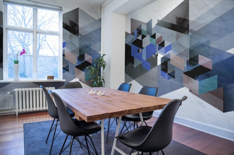 Fototapeta geometryczna abstrakcja niebieska