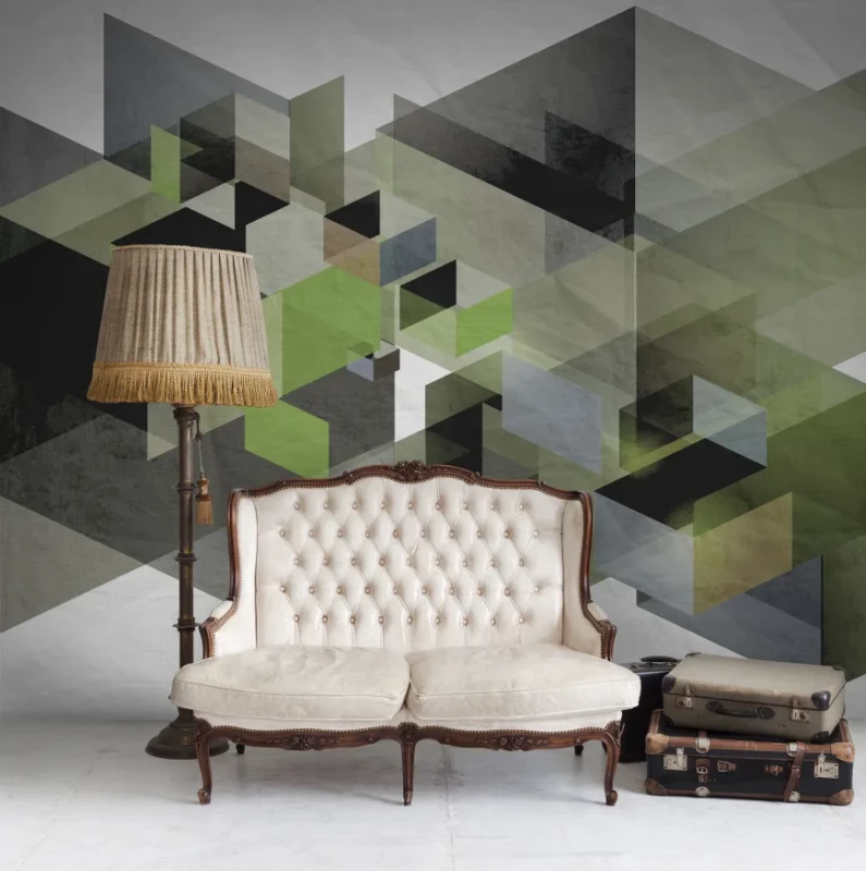 Fototapeta geometryczna abstrakcja zielona