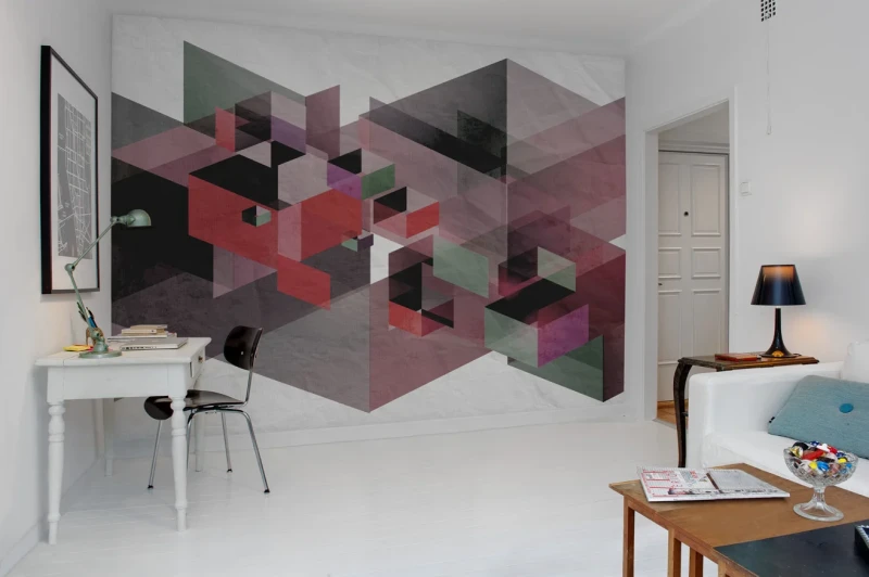 Fototapeta geometryczna abstrakcja czerwona