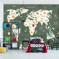 Fototapeta Mapa świata dla dzieci ze zwierzątkami