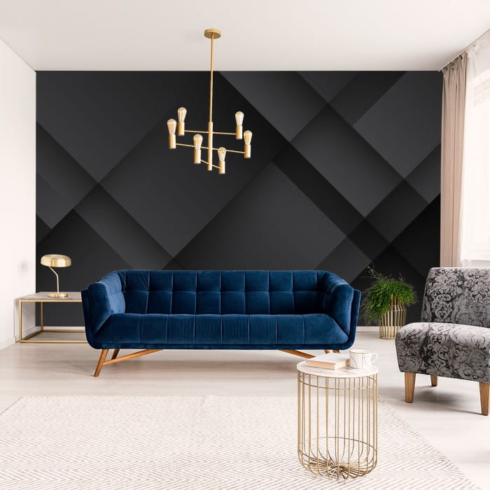 Fototapeta Czarna abstrakcja geometryczna z efektem 3D