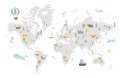 Fototapeta Mapa świata dla dzieci na białym tle