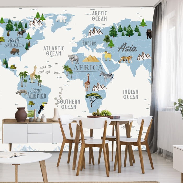 Fototapeta Mapa świata dla dzieci
