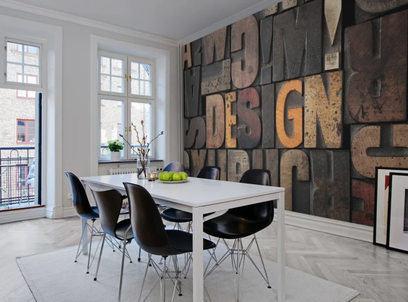 Fototapeta drewniane litery Design