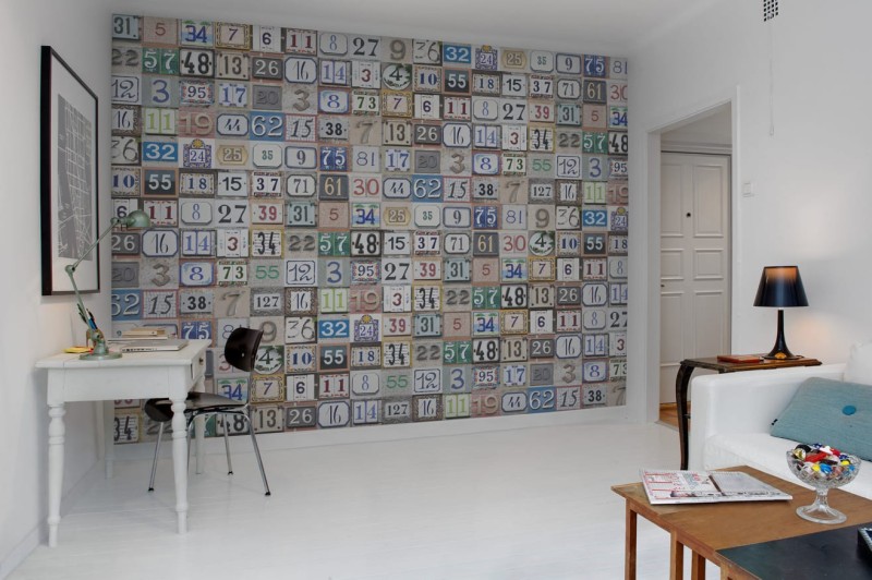 Fototapeta kwadraty z kolorowymi numerami