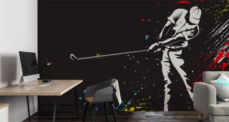 Fototapeta Malowany golfista