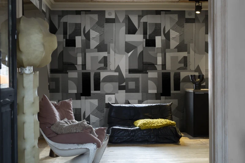 Fototapeta geometryczne kształty w odcieniach szarości