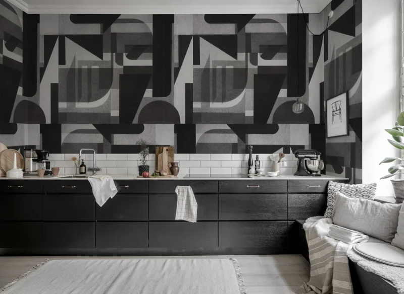 Fototapeta grafitowe wzory geometryczne