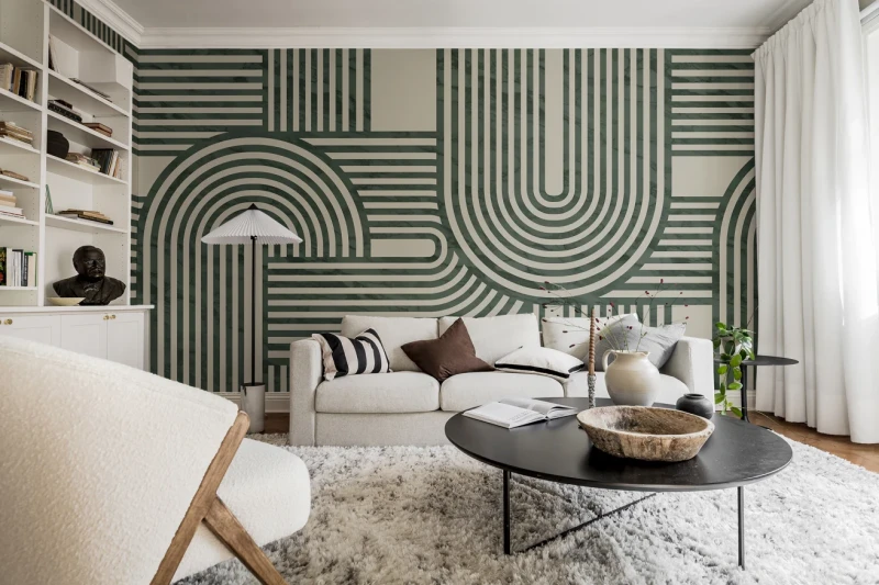 Fototapeta nowoczesny zielony wzór geometryczny