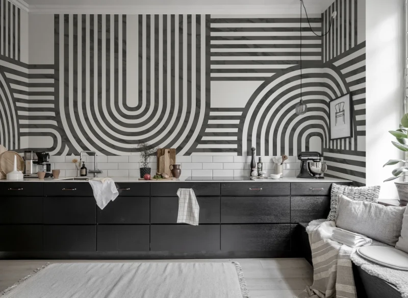 Fototapeta nowoczesny grafitowy wzór geometryczny