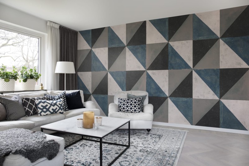 Fototapeta błękitny wzór geometryczny