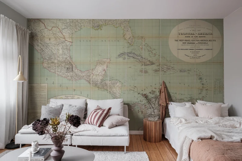 Fototapeta stara mapa Ameryki centralnej