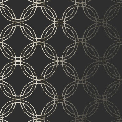 Czarna tapeta w miedziany wzór geometryczny