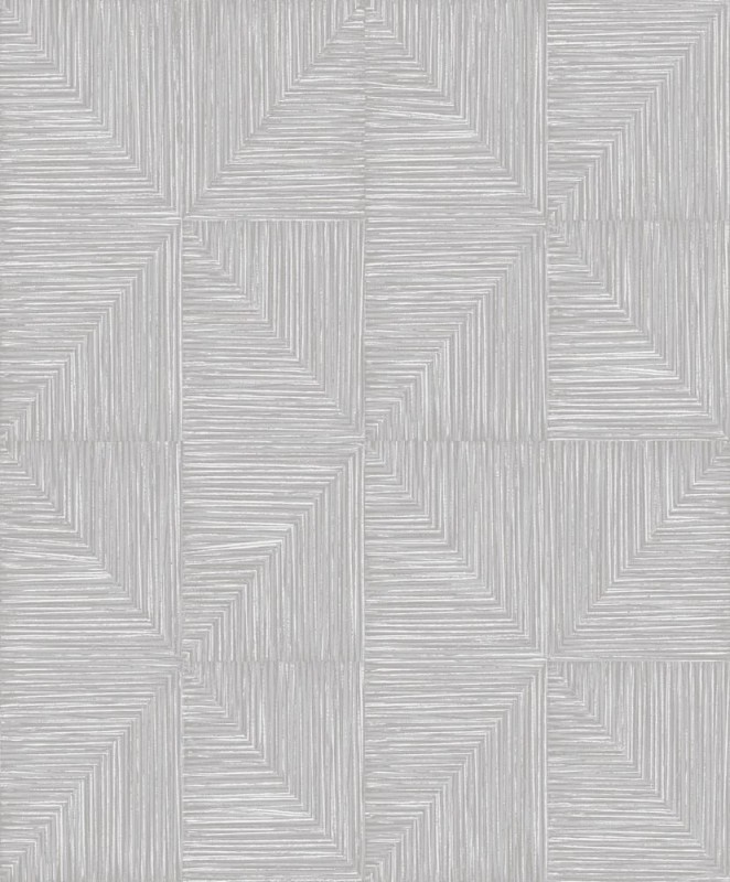 Szaro-beżowa tapeta na flizelinie z motywem geometrycznym