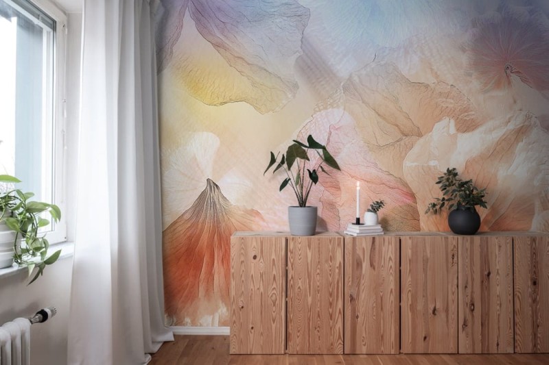 Fototapeta kwiatowa w pastelowych kolorach