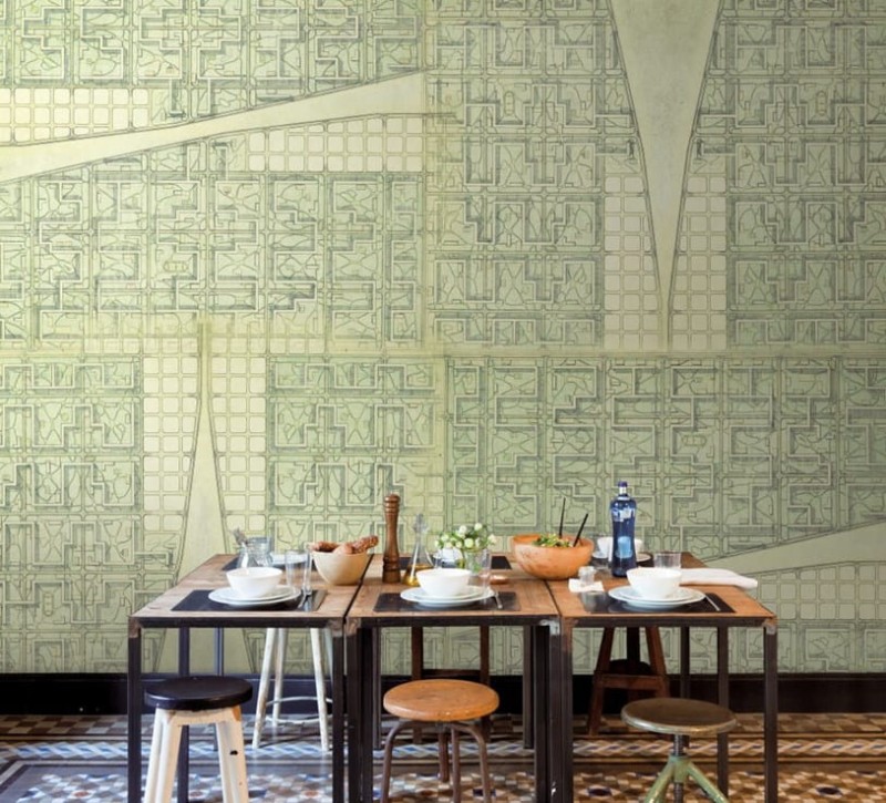 Fototapeta zielony wzór geometryczny