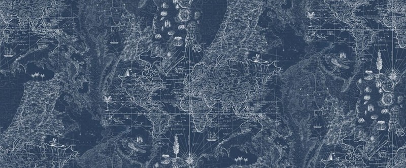 Fototapeta mapa świata poszukiwaczy skarbów niebieska