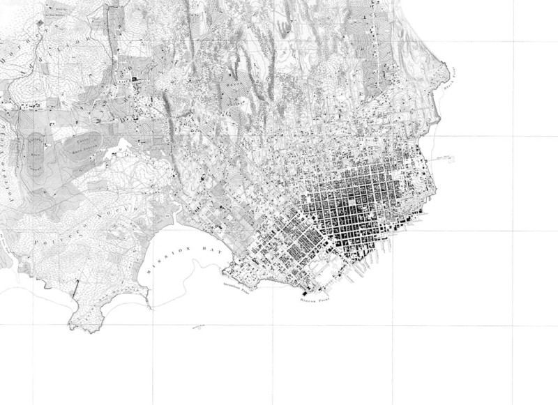 Fototapeta mapa wybrzeża San Francisco