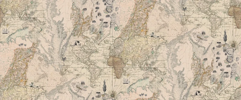 Fototapeta mapa świata poszukiwaczy skarbów kolorowa
