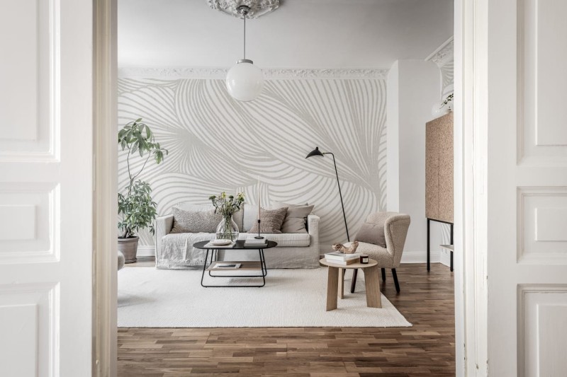 Fototapeta abstrakcja 3D beżowe linie