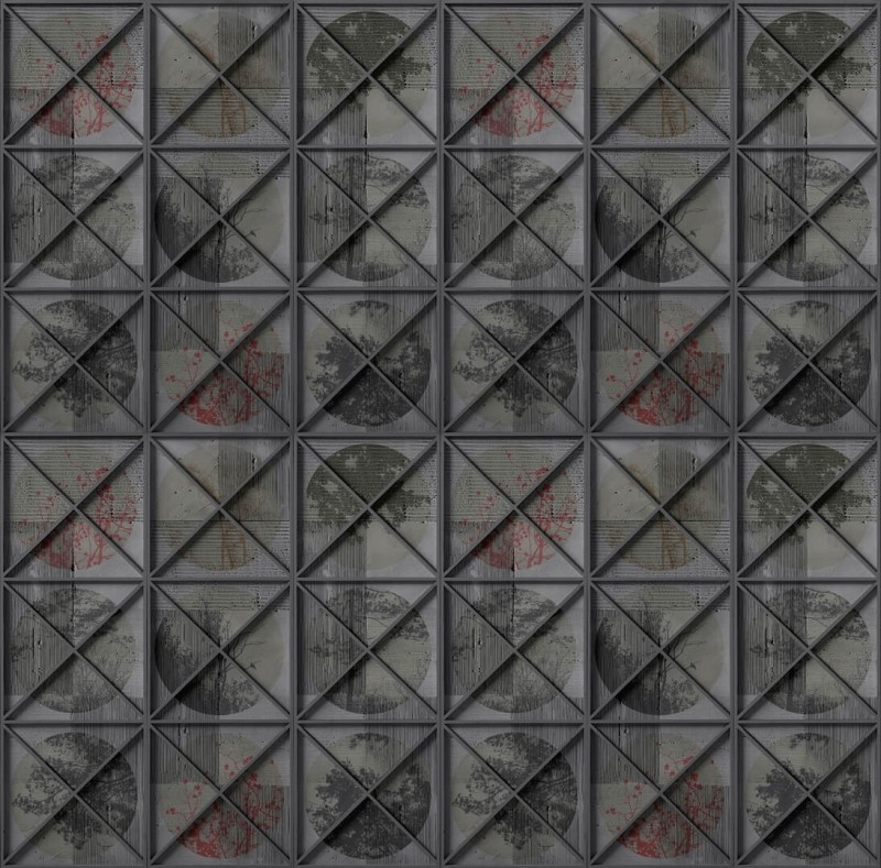 Fototapeta geometryczna szara koła w kwadratach