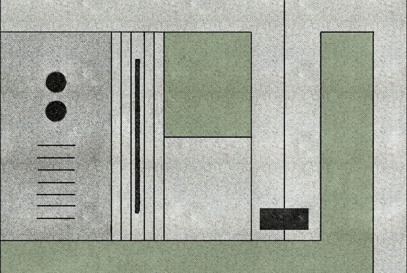Fototapeta geometryczna zielone prostokąty, linie, kropki