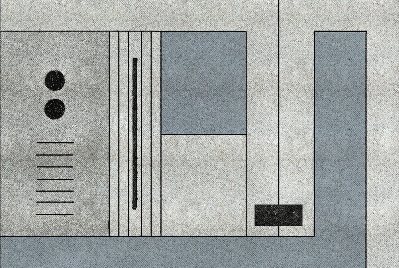 Fototapeta geometryczna niebieskie prostokąty, linie, kropki