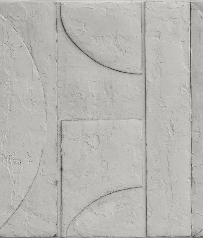 Fototapeta z wzorem geometrycznym wyrzeźbionym w betonie