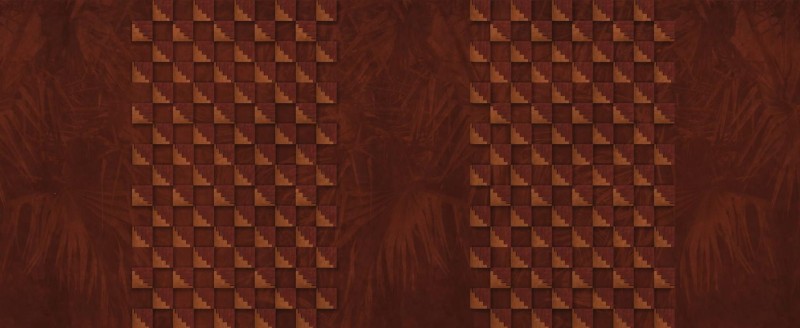 Fototapeta z geometrycznym wzorem na tle liści palm