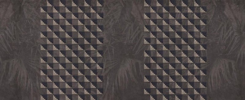 Fototapeta z geometrycznym wzorem na tle liści palm