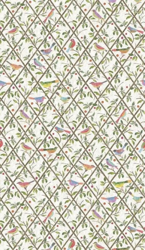 Fototapeta geometryczna kolorowe ptaki i liście