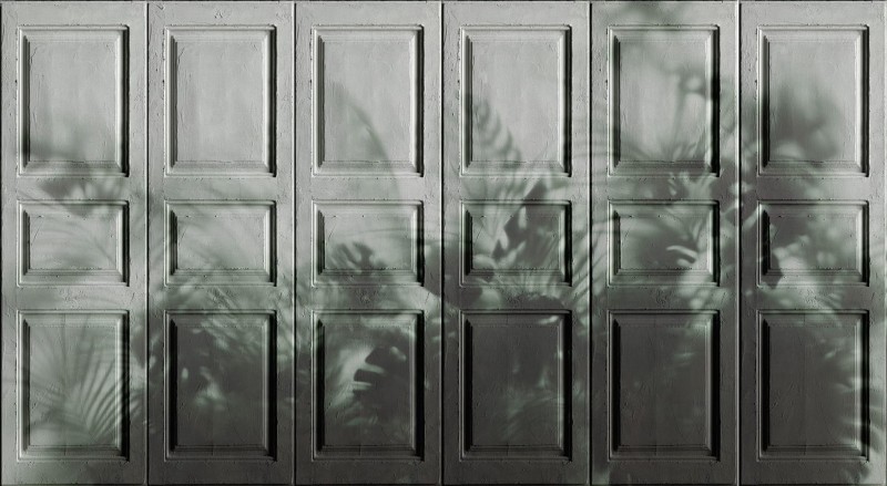 Fototapeta stare drzwi z cieniem liści