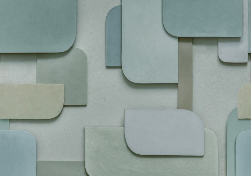 Fototapeta niebieska ze wzorem geometrycznym