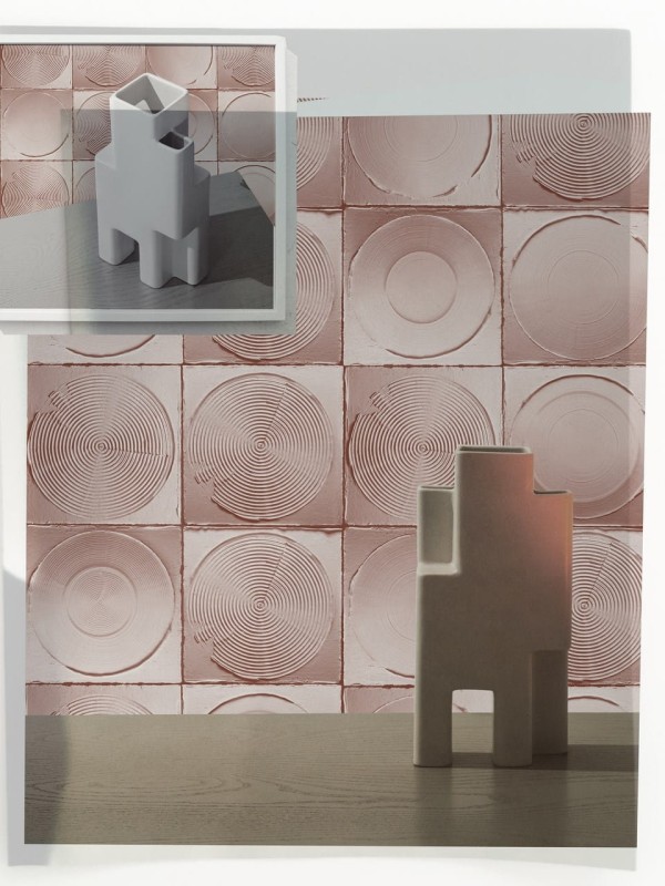 Fototapeta różowa we wzory geometryczne