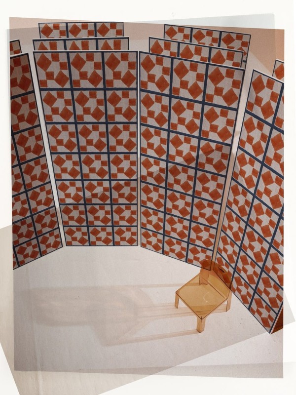 Fototapeta w pomarańczowe wzory geometryczne